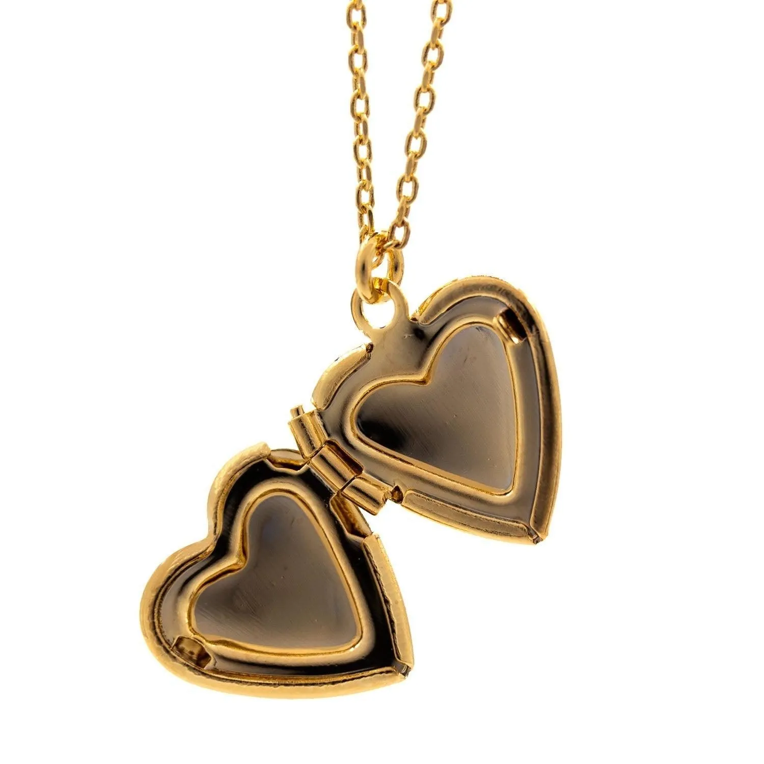 Empire Cove 14K Gold Sterling Silver Dipped Jewelry Heart Locket Pendant Necklace