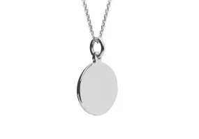 Engrave Sterling Silver Round Disc Charm Necklace