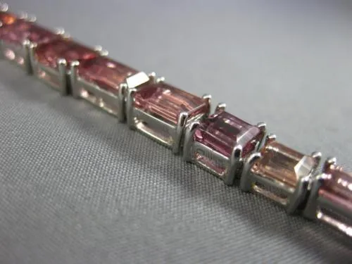 ESTATE WIDE 23.20CT AAA PINK TOURMALINE 18KT WHITE GOLD CLASSIC TENNIS BRACELET