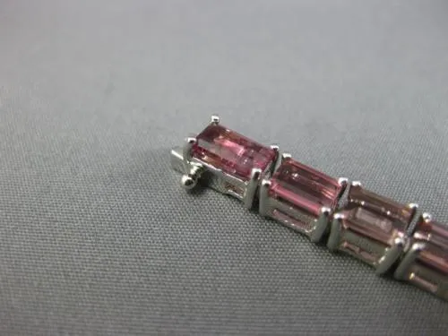 ESTATE WIDE 23.20CT AAA PINK TOURMALINE 18KT WHITE GOLD CLASSIC TENNIS BRACELET