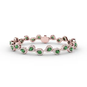 Fana Decorated Emerald and Diamond Bracelet