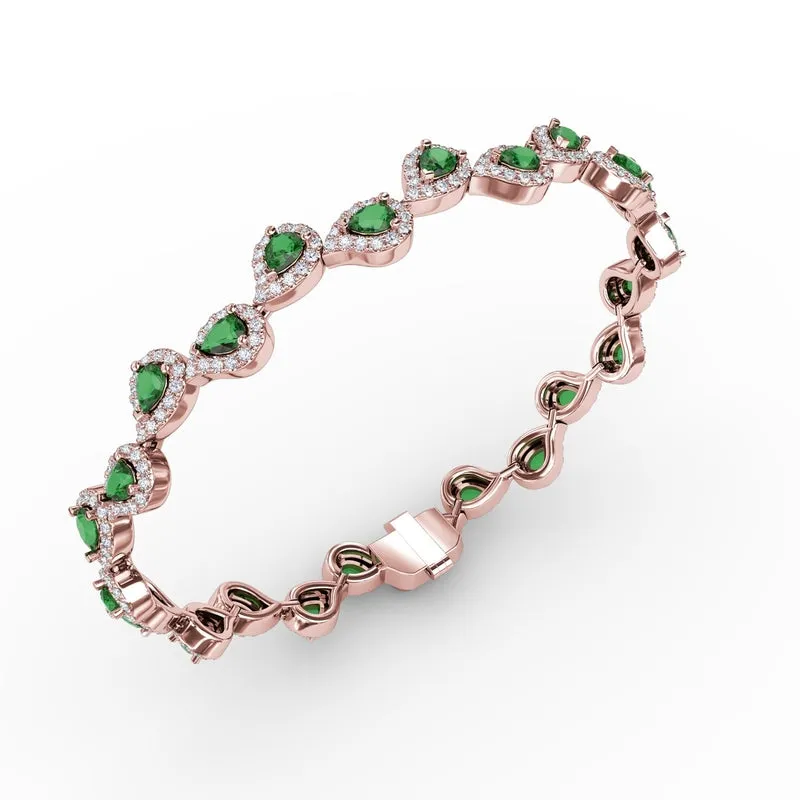 Fana Decorated Emerald and Diamond Bracelet