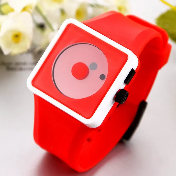 Fashion Men Smile Dot hours Quartz watches Unisex women Silicone Wristwatches Casual Watch Sports watch