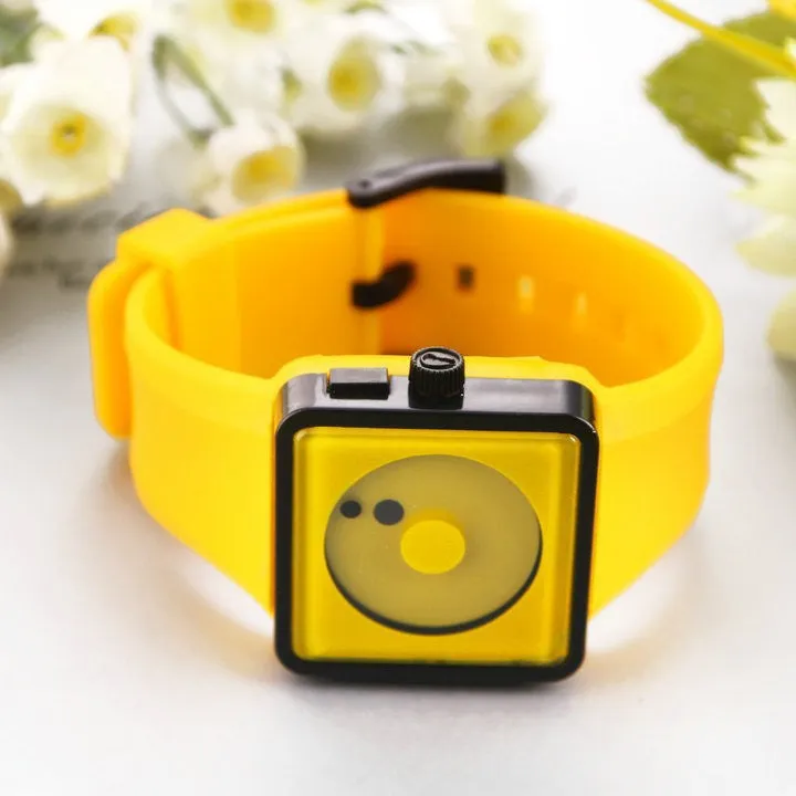 Fashion Men Smile Dot hours Quartz watches Unisex women Silicone Wristwatches Casual Watch Sports watch