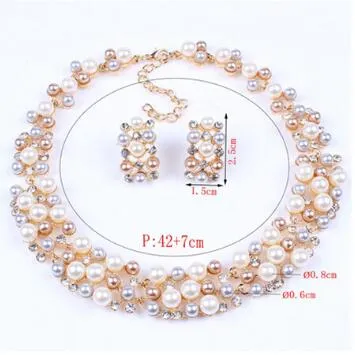 Fashion Simulated Pearl and Crystal Jewelry Sets for Brides or Any Occasion