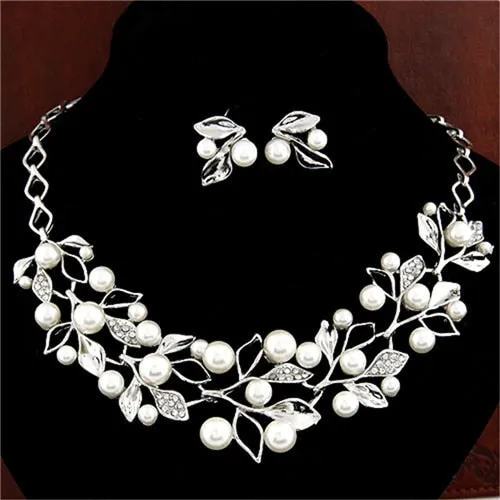 Fashion Simulated Pearl and Crystal Jewelry Sets for Brides or Any Occasion