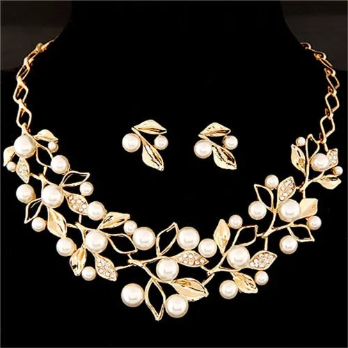 Fashion Simulated Pearl and Crystal Jewelry Sets for Brides or Any Occasion