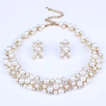 Fashion Simulated Pearl and Crystal Jewelry Sets for Brides or Any Occasion