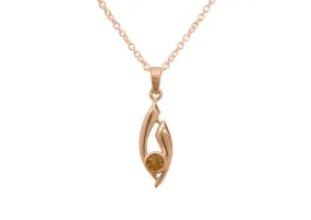 Flowing Gemstone Pendant, Red Gold