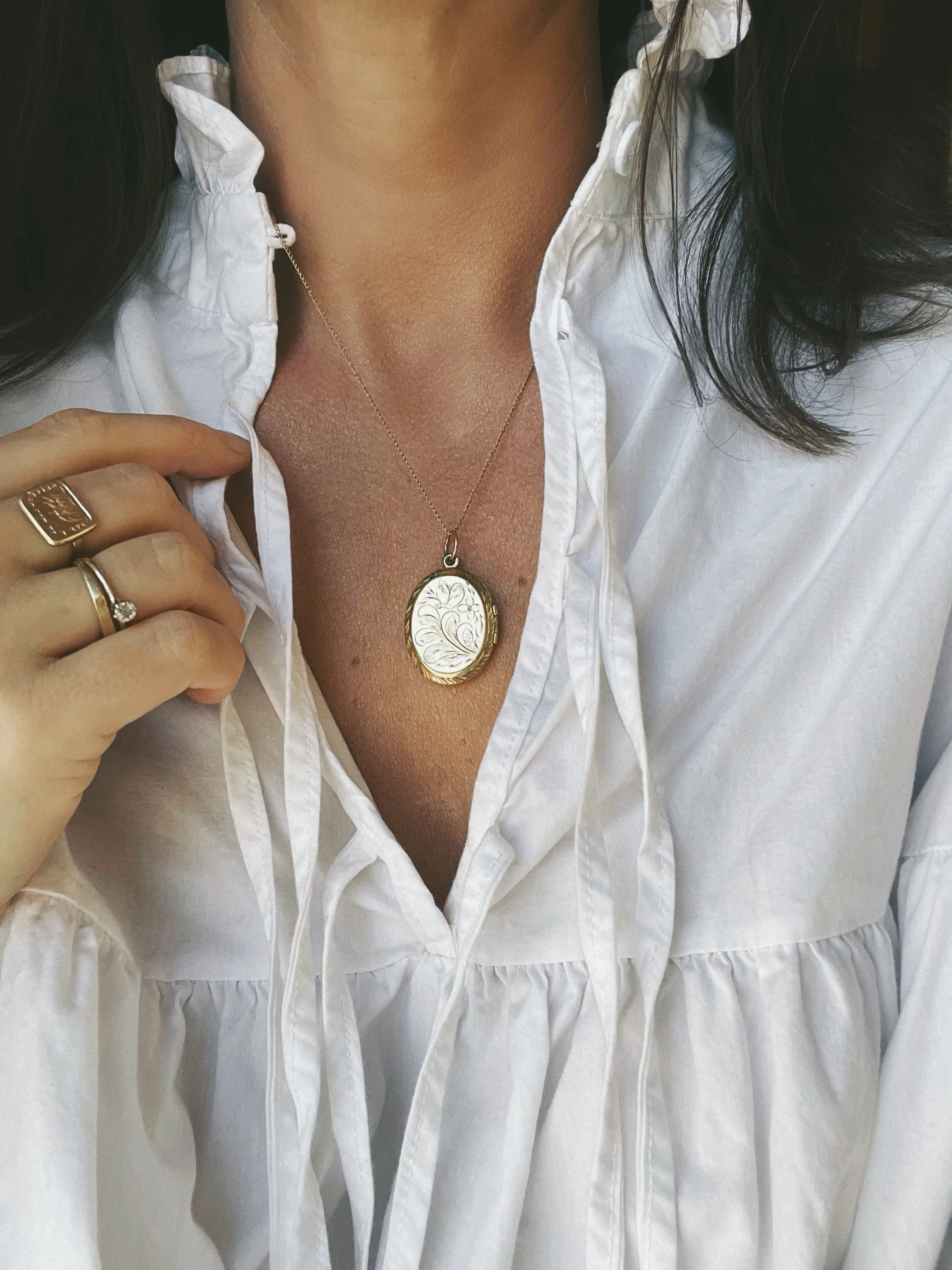 Frond Vintage Locket Necklace