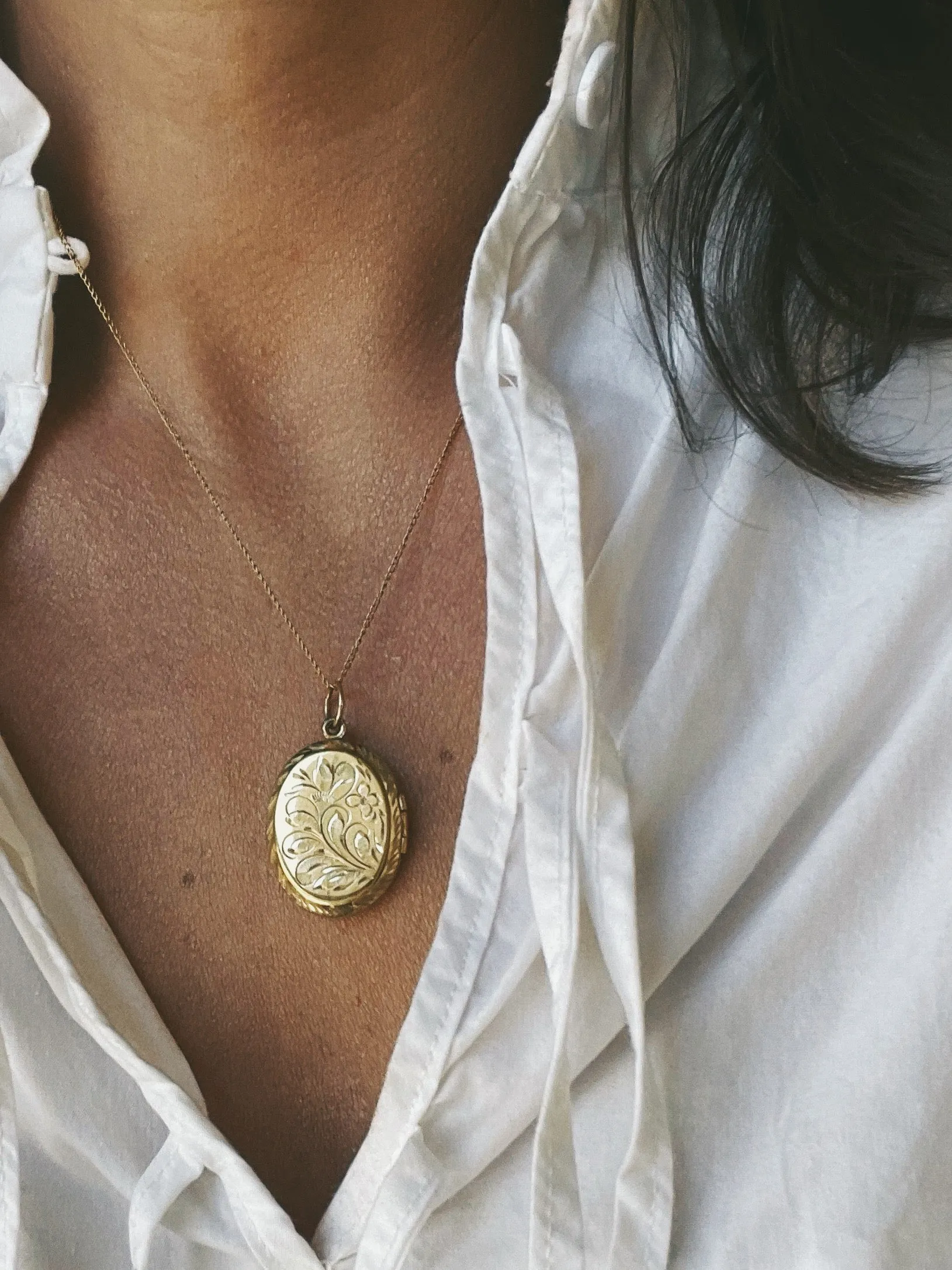 Frond Vintage Locket Necklace