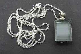 Glass locket pendant - rectangular on 70cm espiga chain