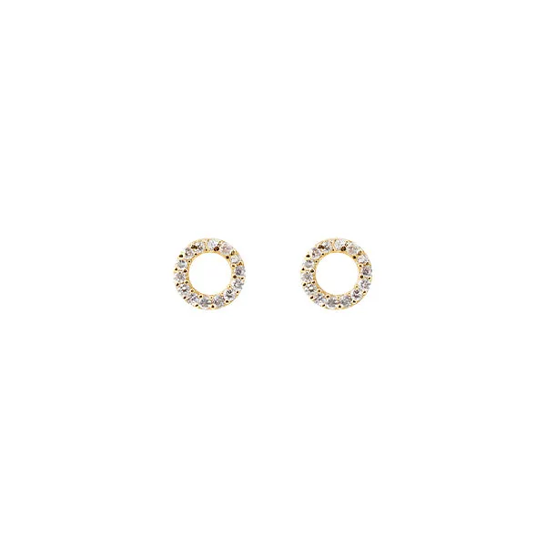 Gold Cz Circle Earrings