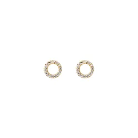 Gold Cz Circle Earrings