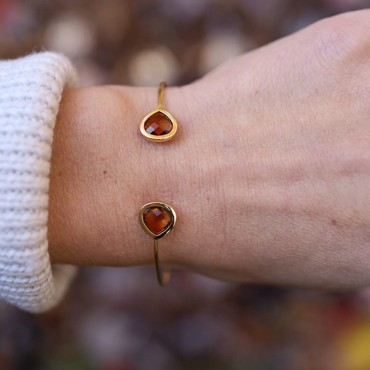 Gold Plated Brown Topaz Bracelet