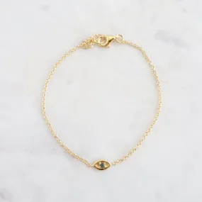 Gold Vermeil Evil Eye with London Blue Topaz Bracelet