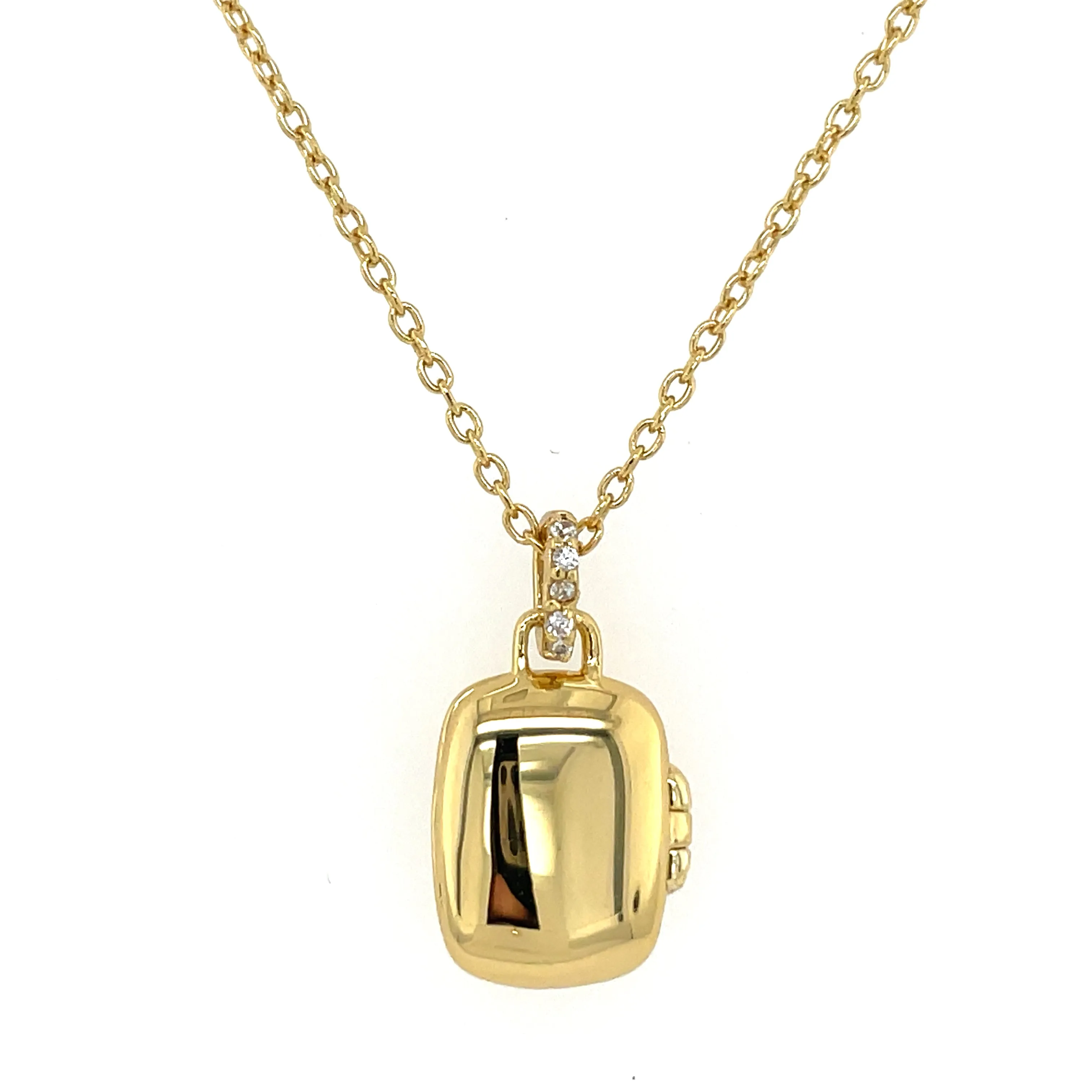 Golden Rectangular Locket With Celestial Centre