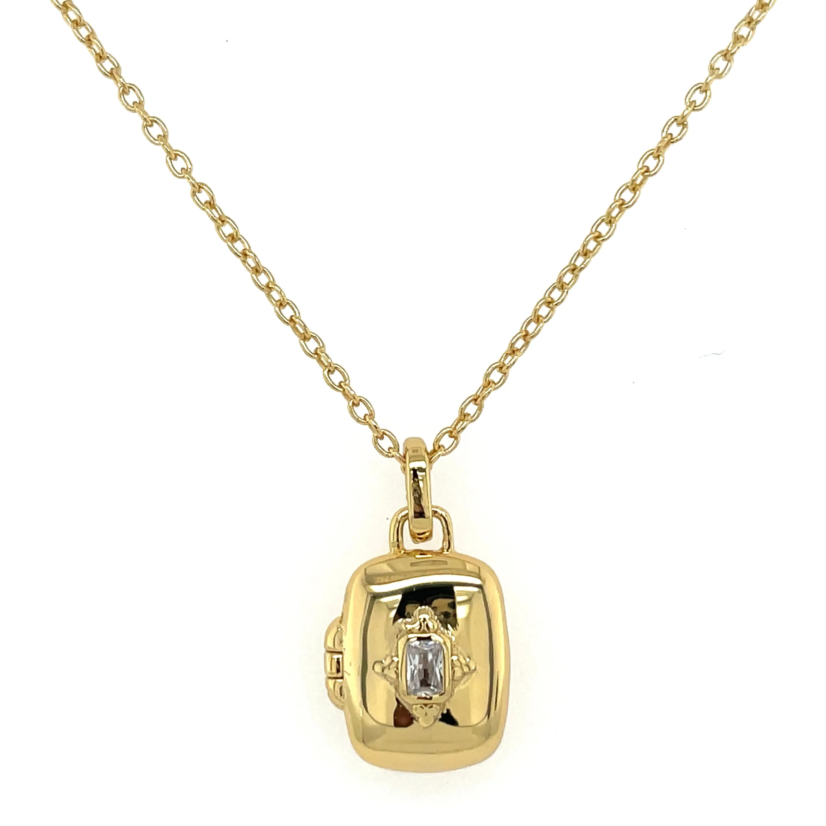 Golden Rectangular Locket With Celestial Centre