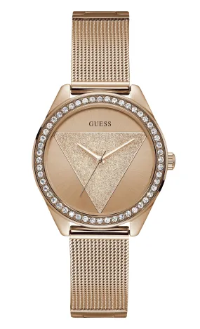 Guess Tri Glitz Rose Gold Crystal Watch W1142L4