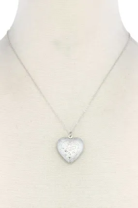 Heart Shape Locket Metal Necklace