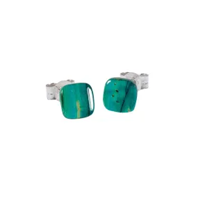 Heathergems Square Sterling Silver Stud Earrings