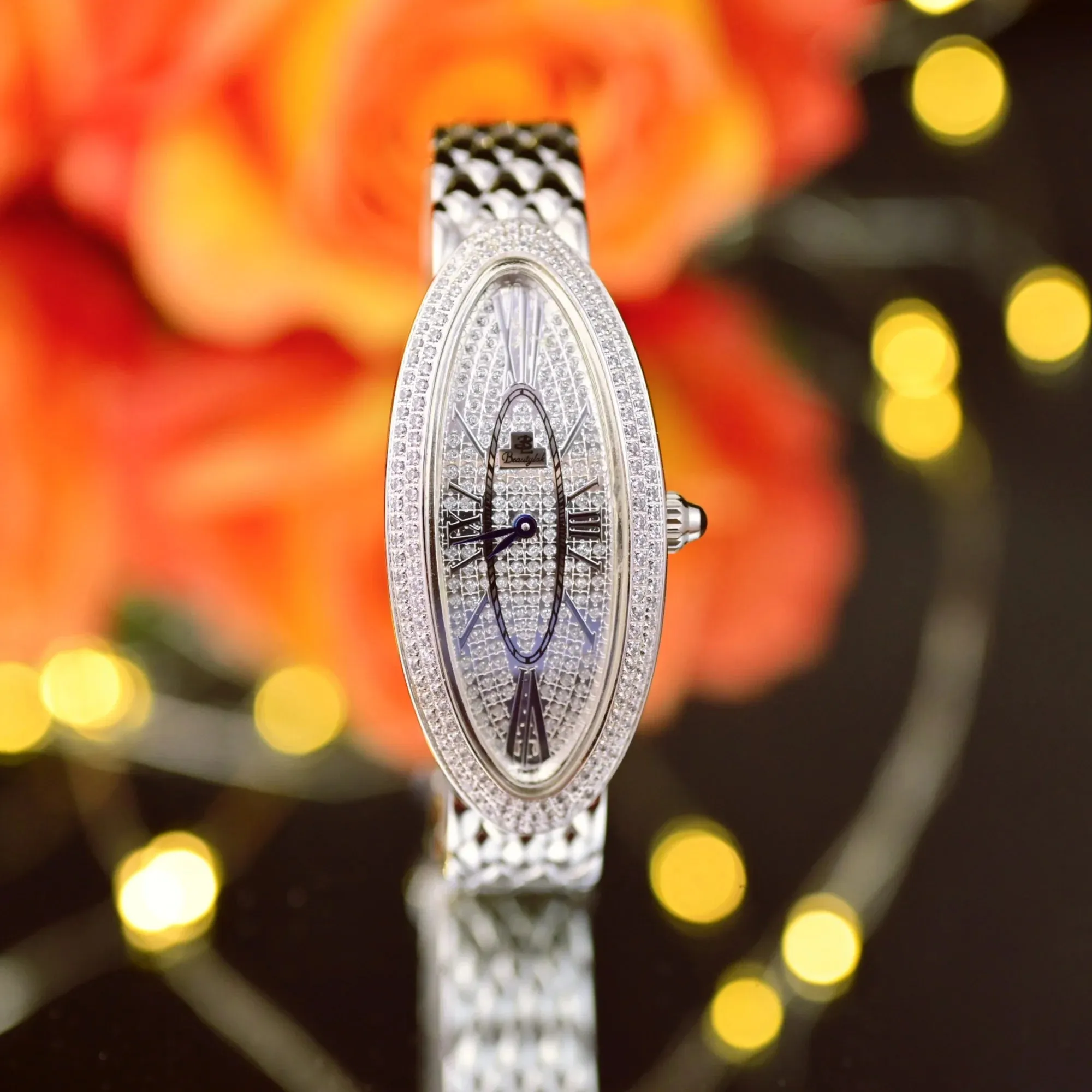 High-Quality Swiss Movement Luxury Watch - 2024 Vintage Style with Inlaid Diamonds