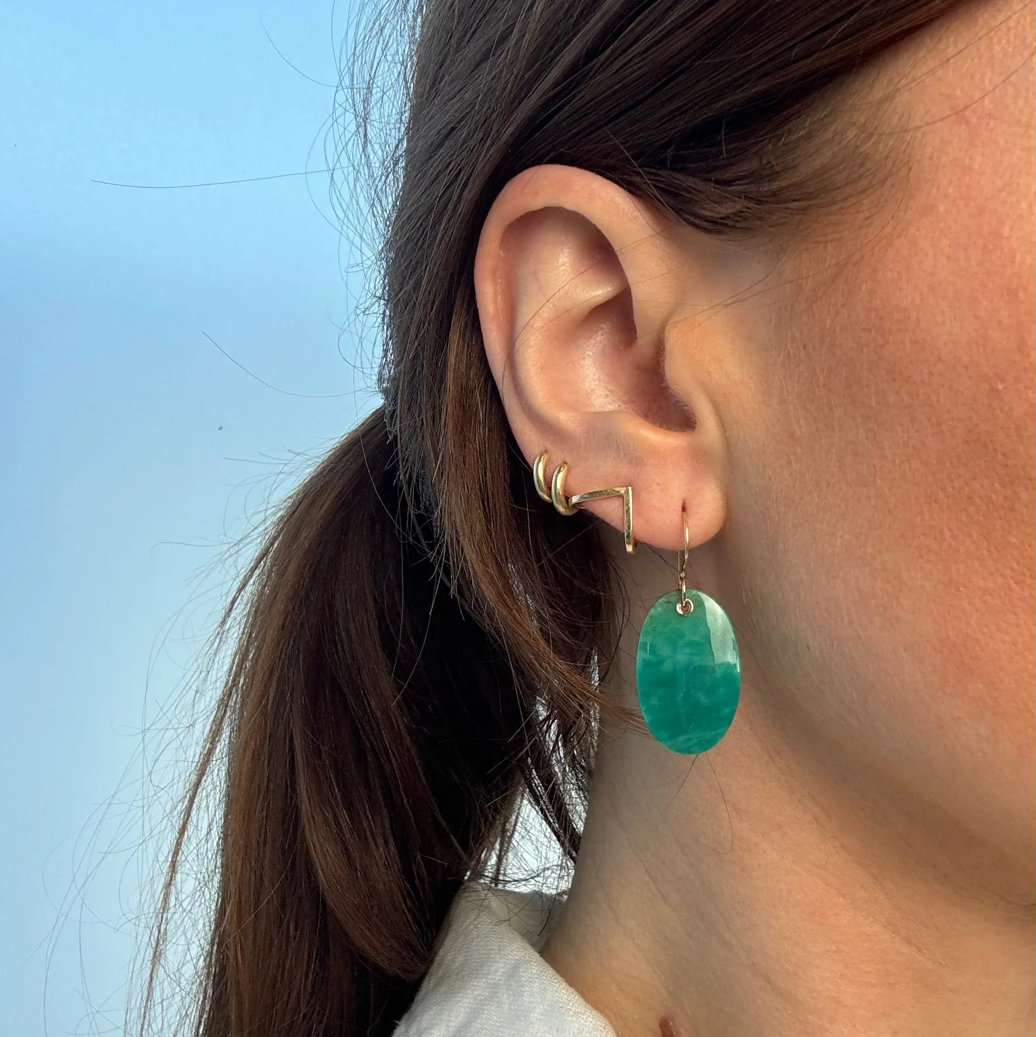 Indonesian Blue Opal Earrings