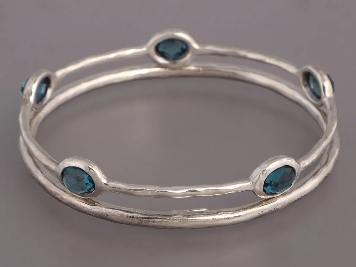 Ippolita Sterling Silver Blue Topaz Rock Candy Bangle Set