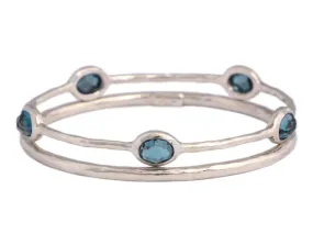 Ippolita Sterling Silver Blue Topaz Rock Candy Bangle Set