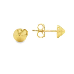 Italian Made 14k Yellow Gold Small Spike Stud Earrings