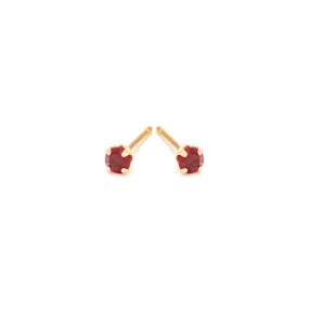 January Birthstone 14k Gold Plated Stud Earrings