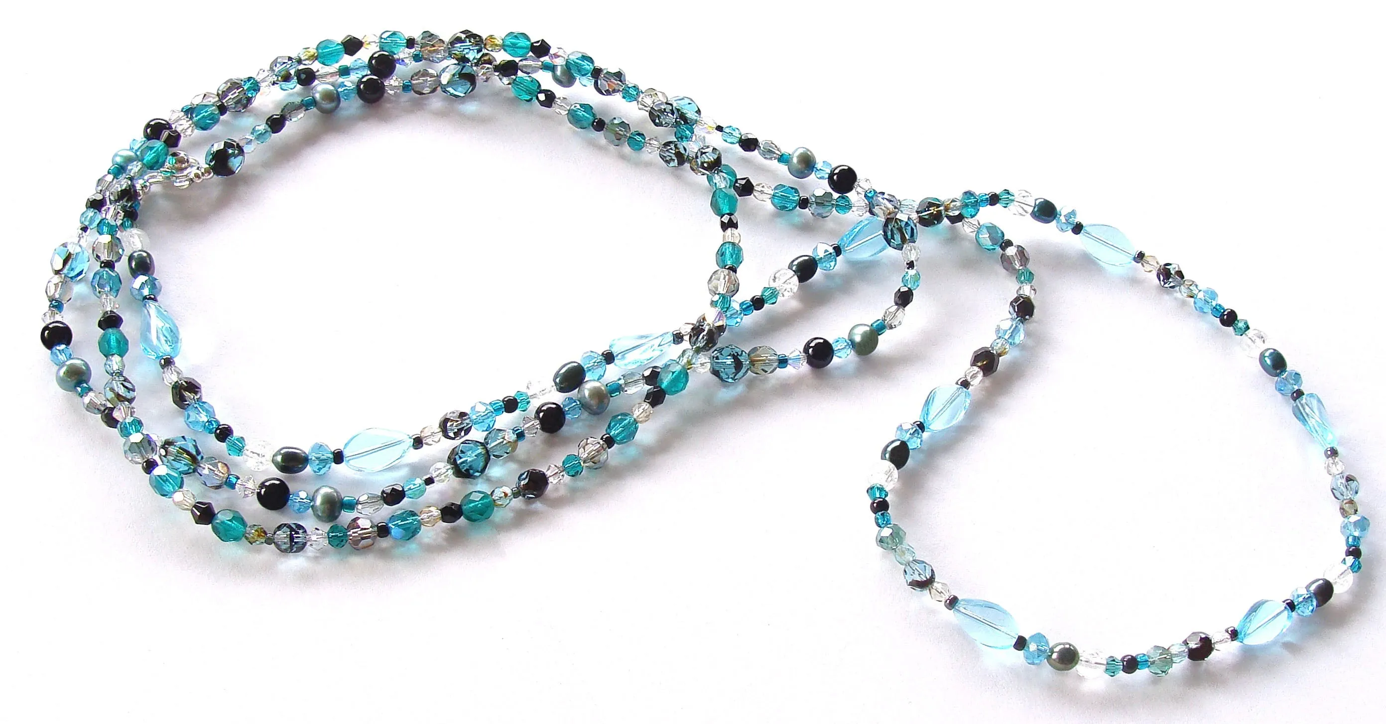 Jayne: Long Teal Necklace