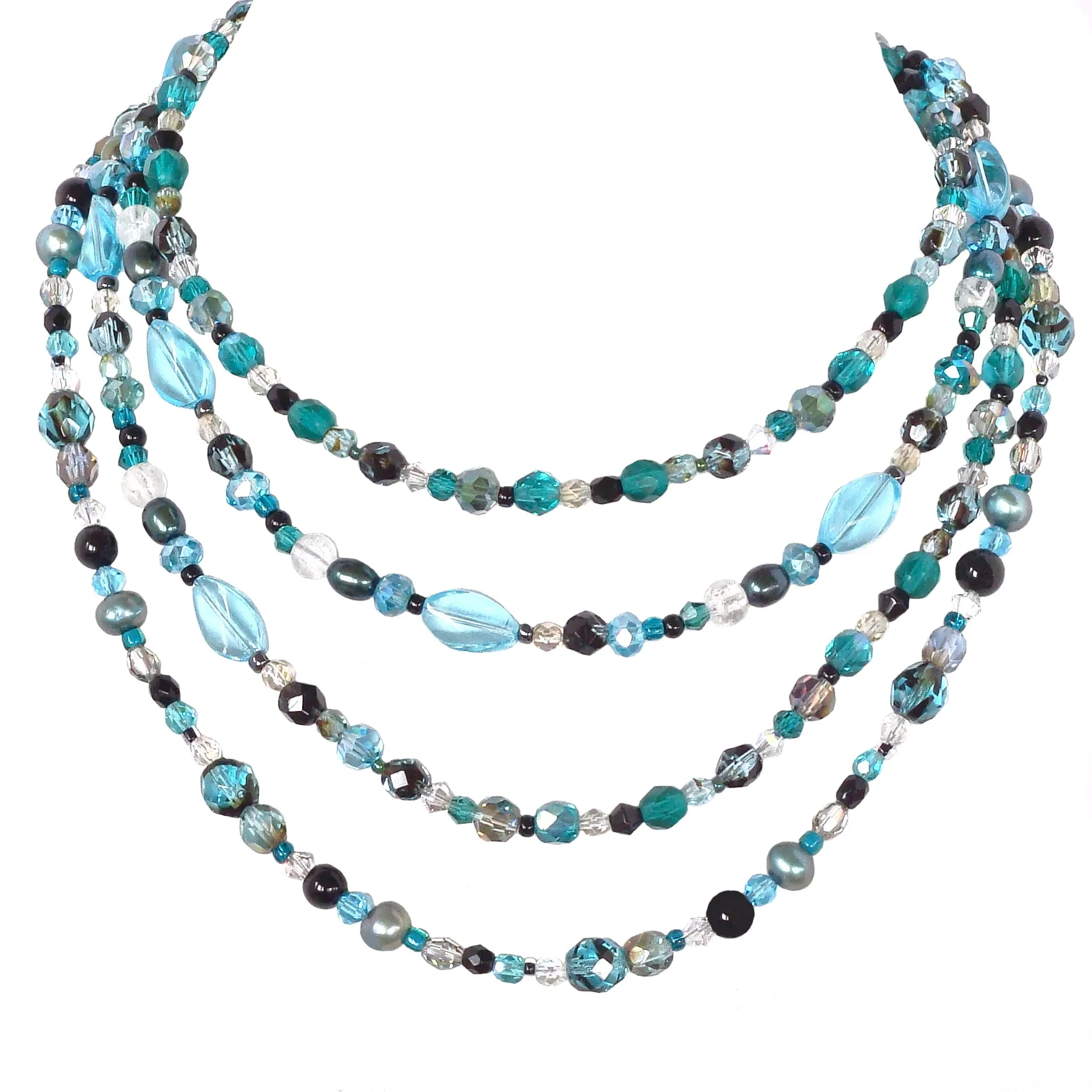 Jayne: Long Teal Necklace