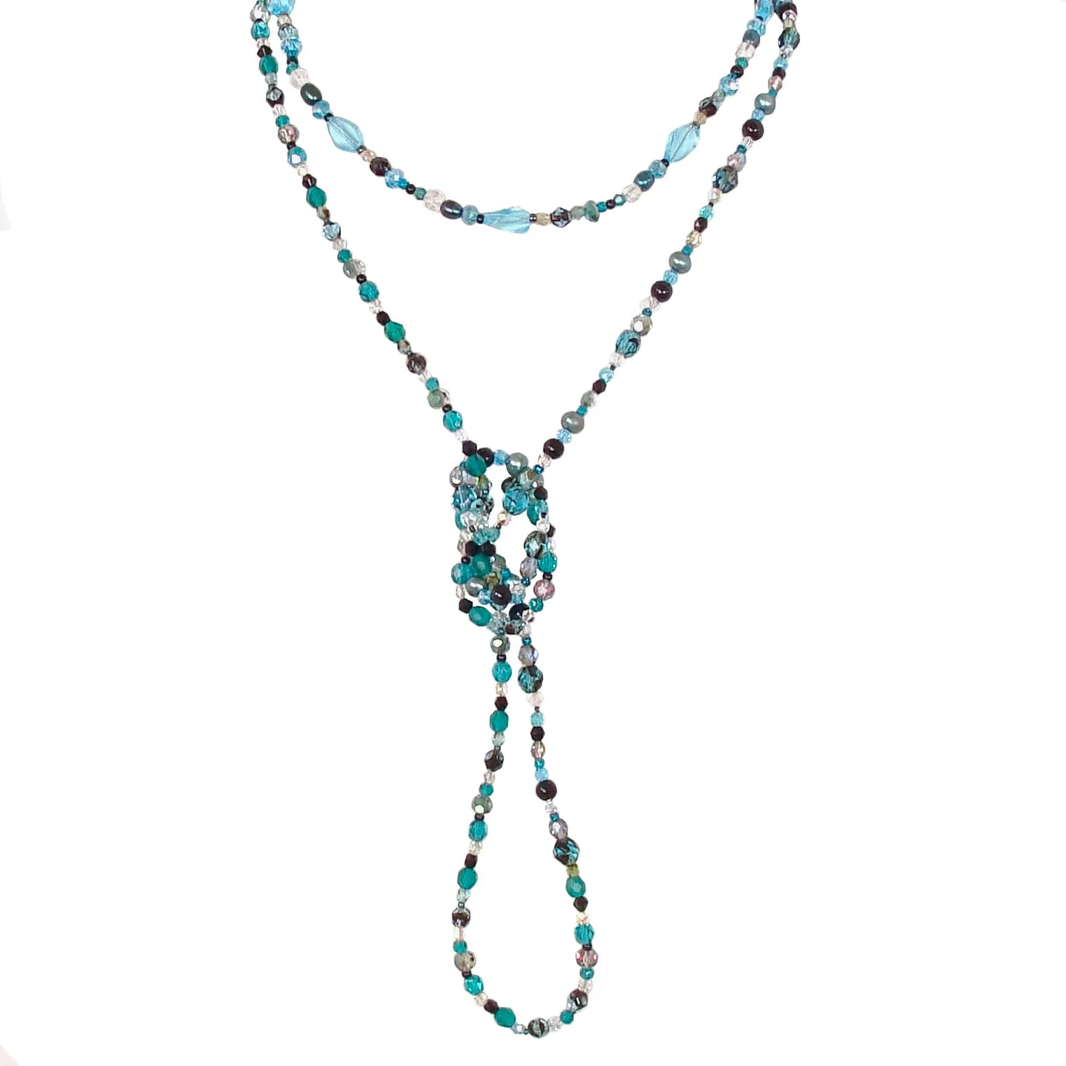 Jayne: Long Teal Necklace