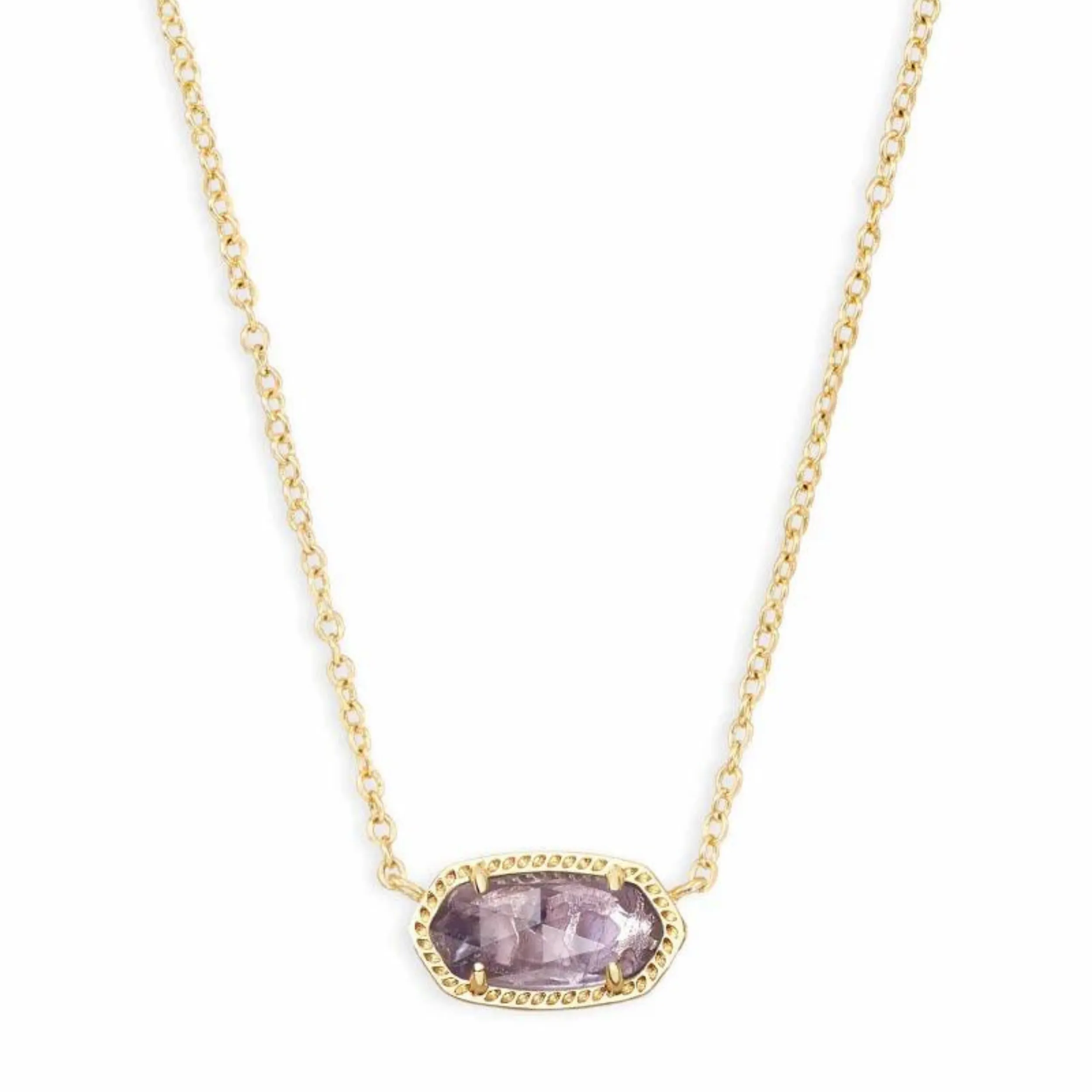 Kendra Scott | Elisa Gold Short Pendant Necklace In Purple Amethyst