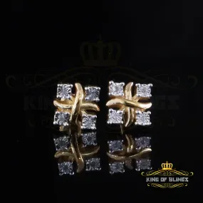 King of Blings-0.05ct Diamond 925 Sterling Silver Yellow for Men's & Women Stud XOXO Earrings