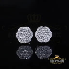 King Of Bling's Miracle Setting 0.25ct Diamond 925 Silver White for Men's & Women Stud Earrings