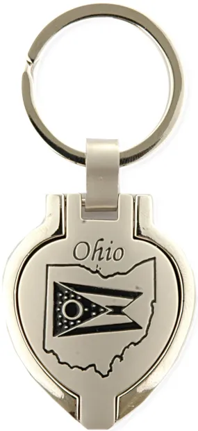 KROH06 Key Ring Pewter Locket Ohio