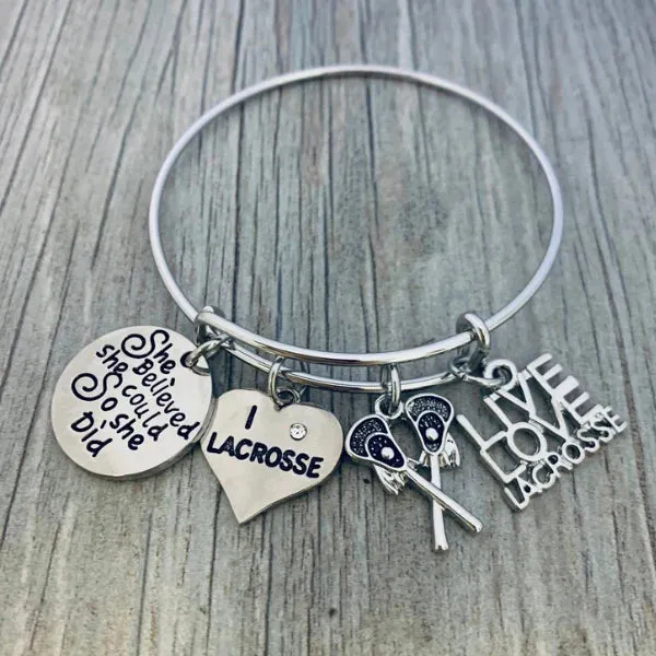 Lacrosse Charm Bracelet