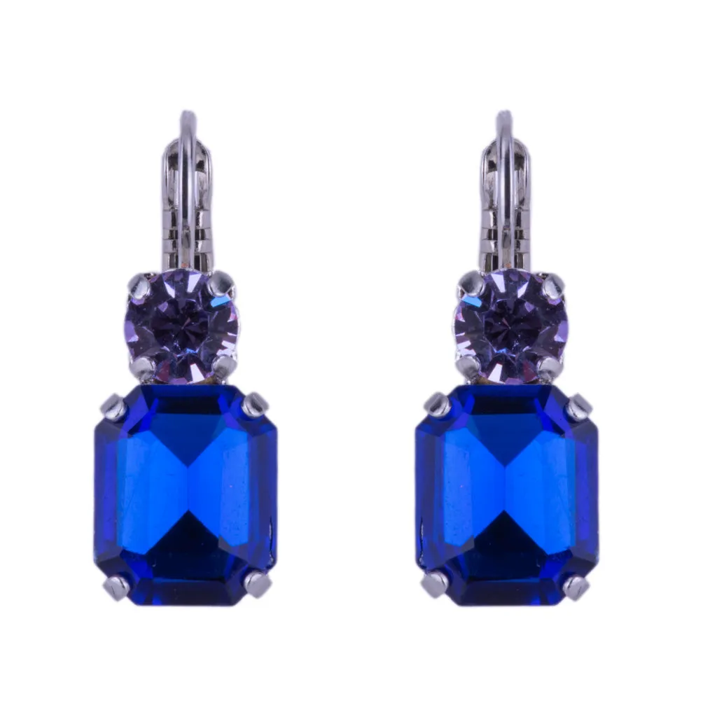 Large Emerald Classic Leverback Earrings in "Electric Blue" *Custom*