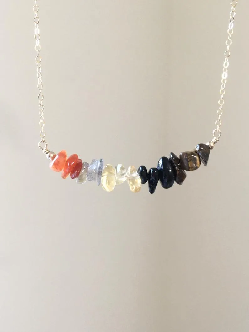 Leo Zodiac Sign Crystal Necklace - July Birthday Gift - August Birthday Gift - Zodiac Gift - Crystal Healing