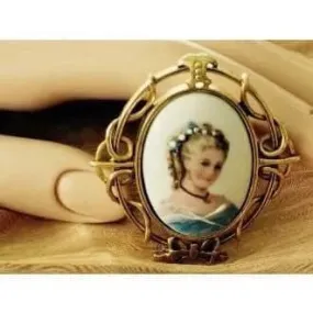 Limited Edition Berebi Limoges Porcelain Portrait Brooch