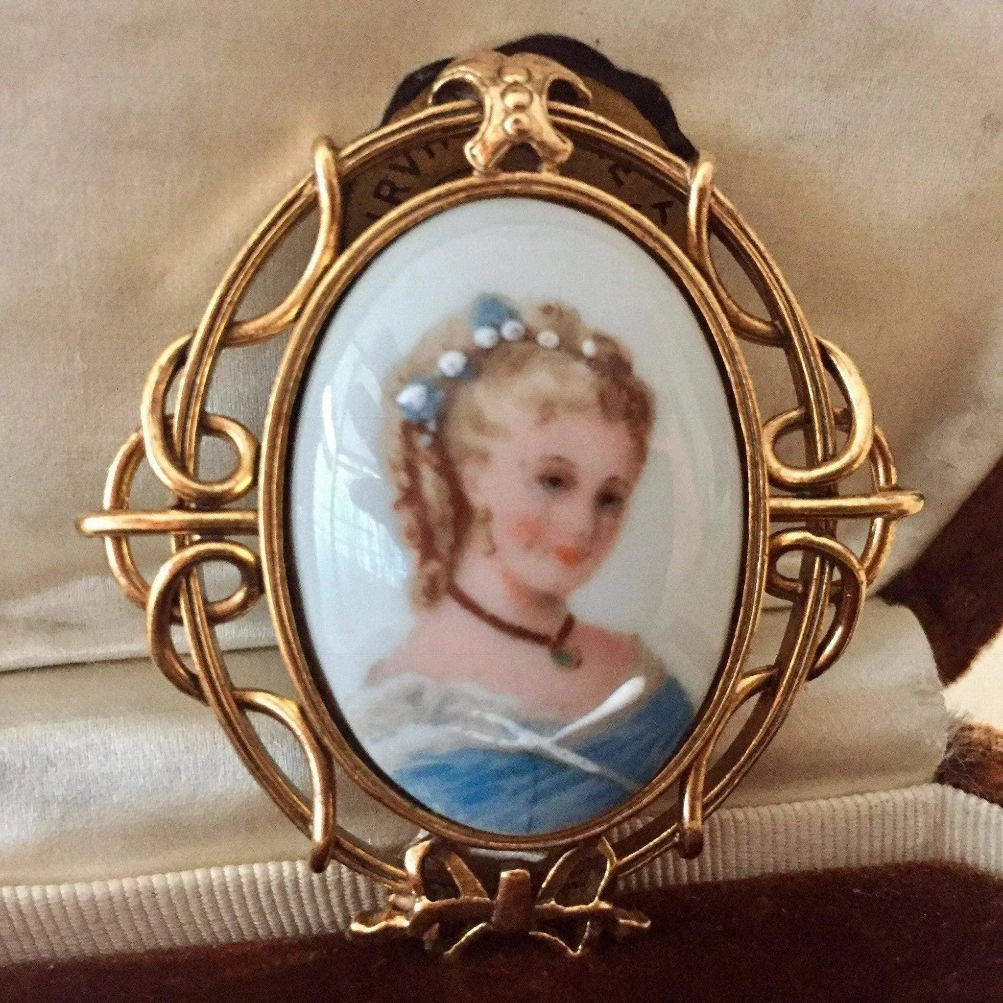 Limited Edition Berebi Limoges Porcelain Portrait Brooch