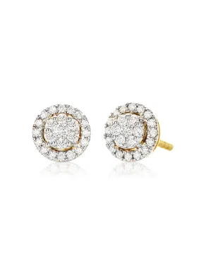 London 9ct Yellow Gold Round Brilliant Cut with 0.30 CARAT tw of Diamonds Stud Earrings