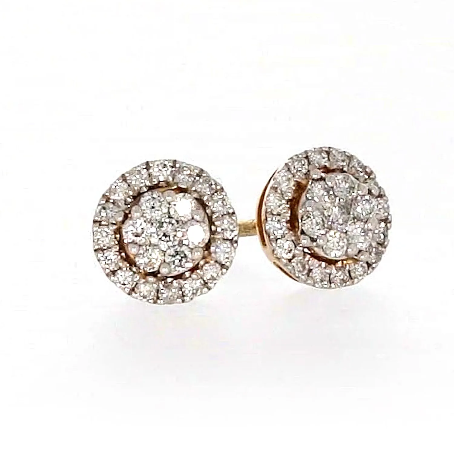 London 9ct Yellow Gold Round Brilliant Cut with 0.30 CARAT tw of Diamonds Stud Earrings