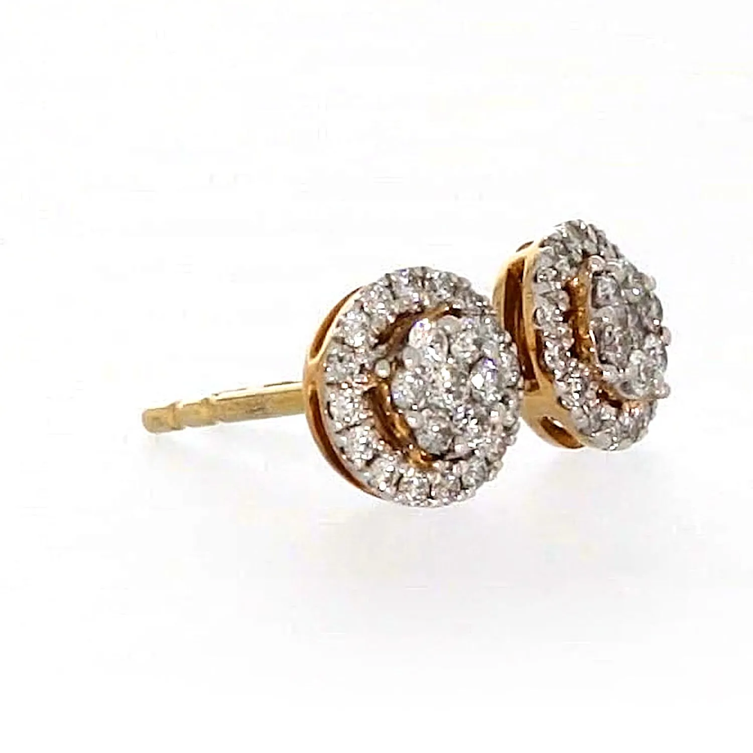 London 9ct Yellow Gold Round Brilliant Cut with 0.30 CARAT tw of Diamonds Stud Earrings