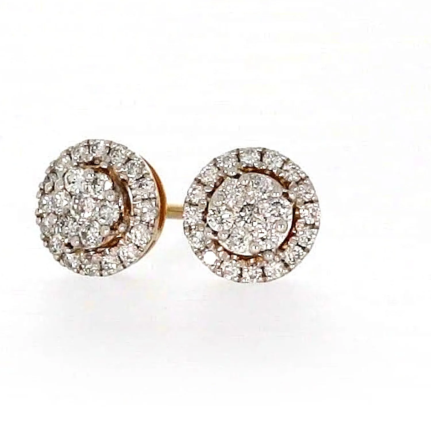 London 9ct Yellow Gold Round Brilliant Cut with 0.30 CARAT tw of Diamonds Stud Earrings