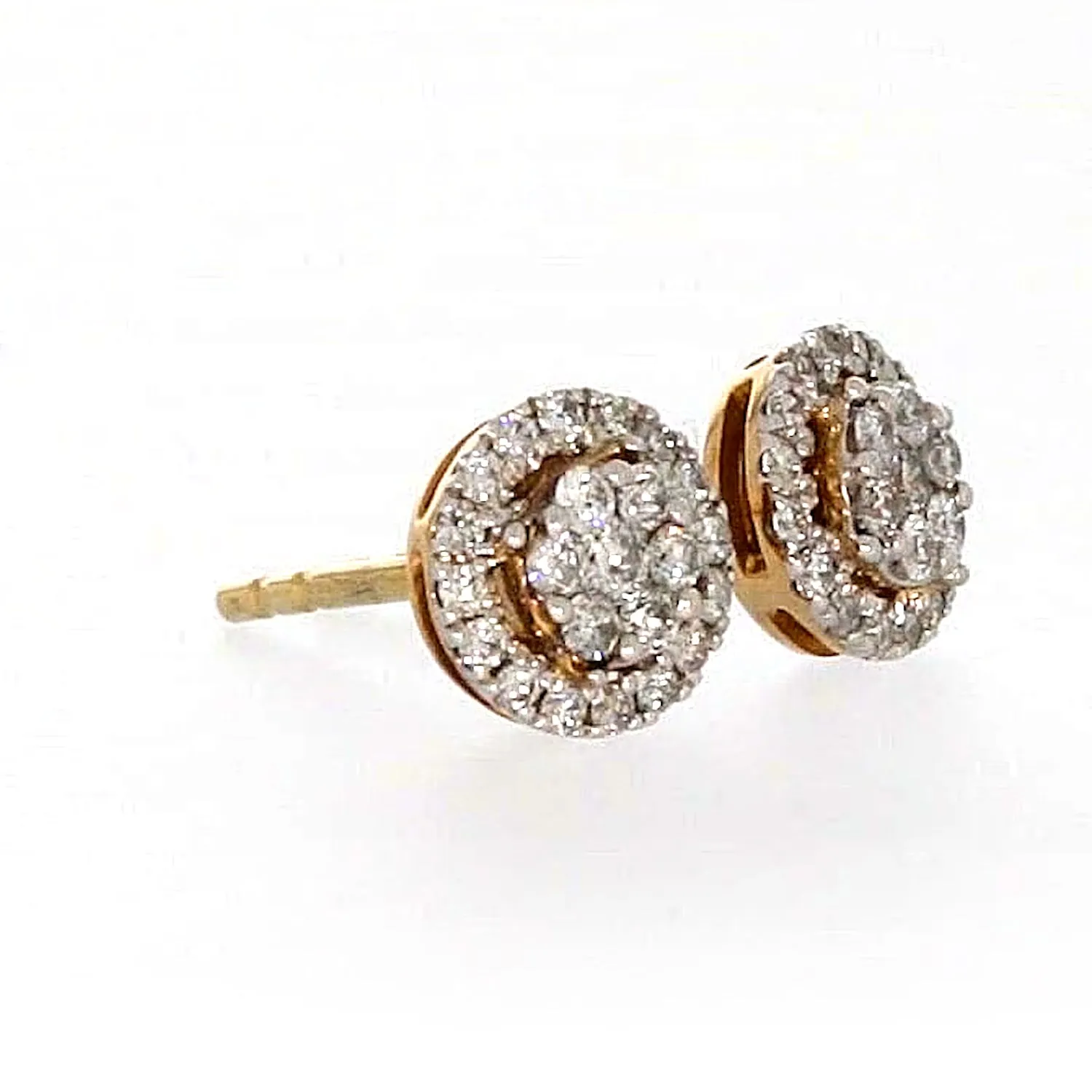 London 9ct Yellow Gold Round Brilliant Cut with 0.30 CARAT tw of Diamonds Stud Earrings