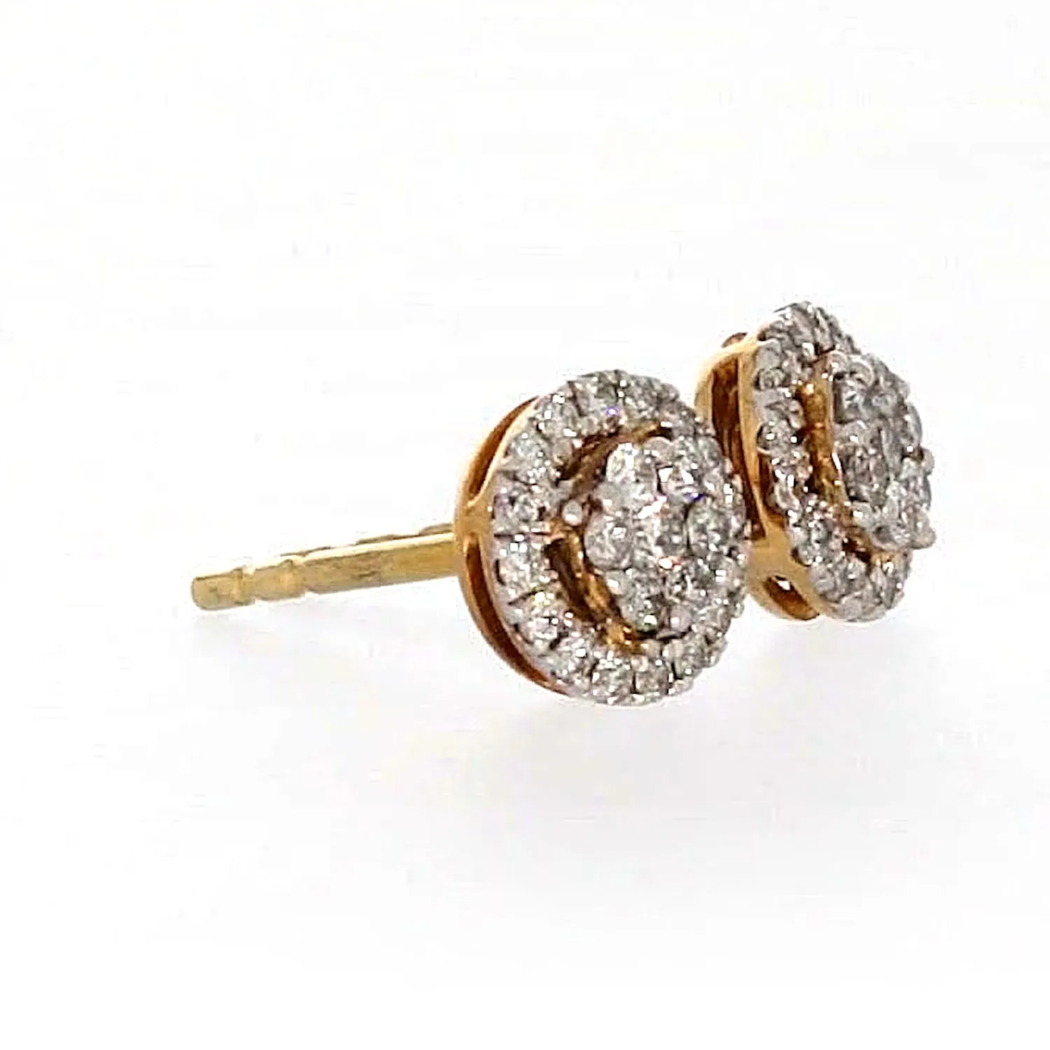 London 9ct Yellow Gold Round Brilliant Cut with 0.30 CARAT tw of Diamonds Stud Earrings