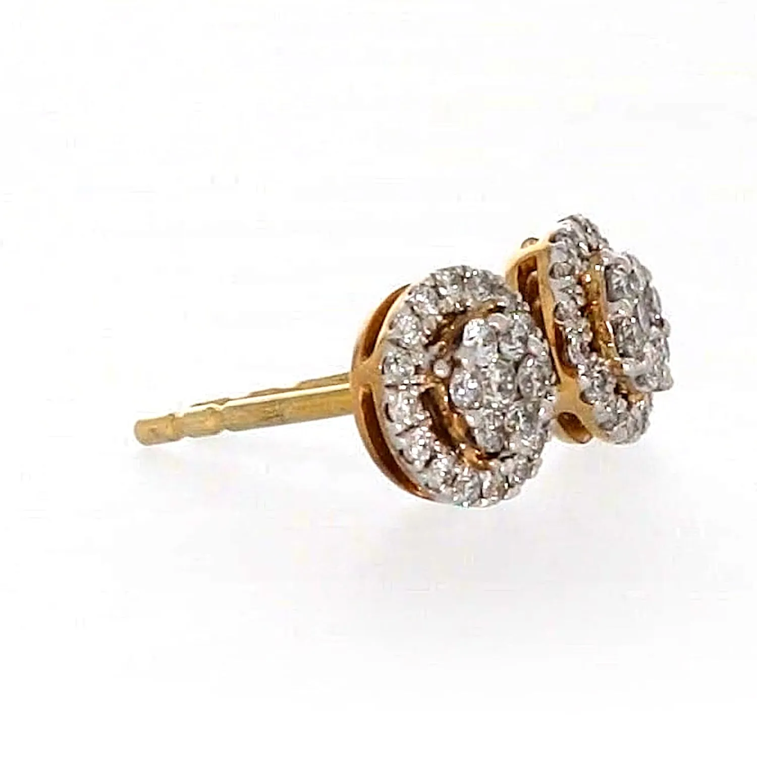 London 9ct Yellow Gold Round Brilliant Cut with 0.30 CARAT tw of Diamonds Stud Earrings